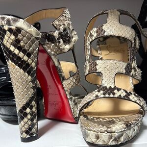 Christian Louboutin Snakeskin Platform Heels